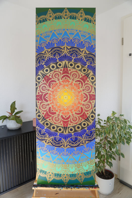 Mandala Nr. 4 (Rainbow and Gold)