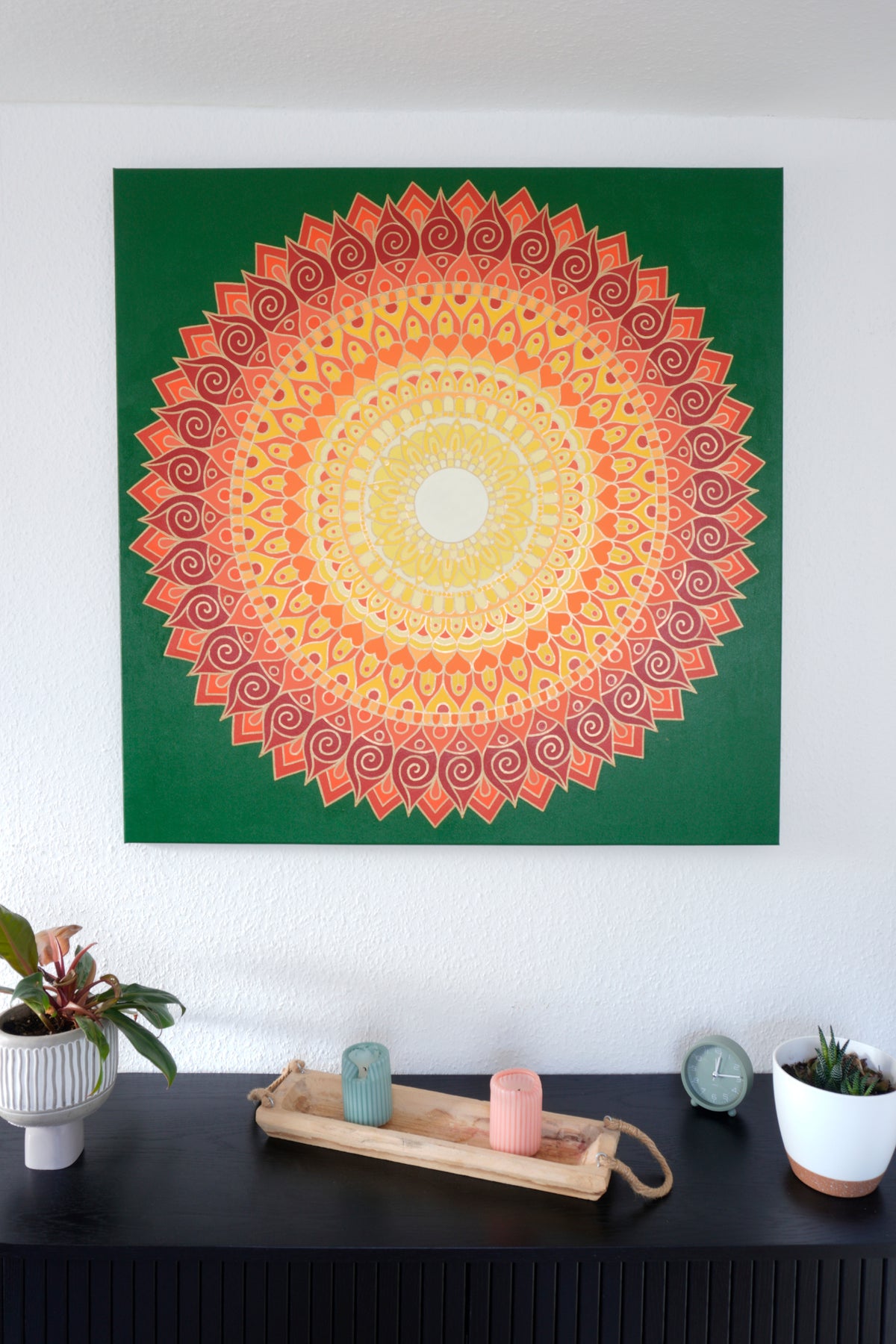 Mandala - Sun on Green