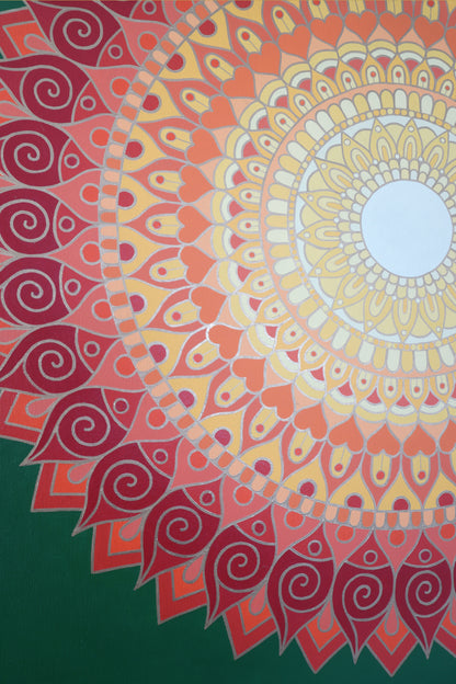 Mandala - Sun on Green