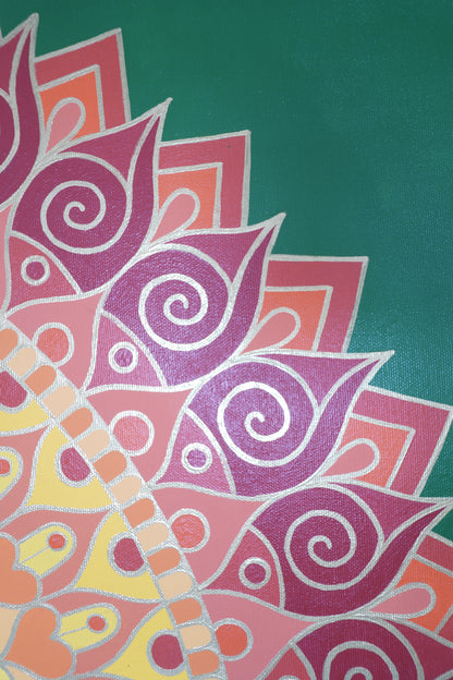 Mandala - Sun on Green