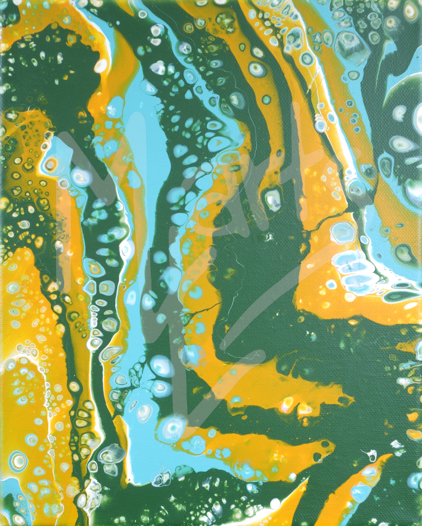 Pouring No. 4 (Green Blue Yellow)